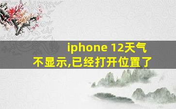 iphone 12天气不显示,已经打开位置了